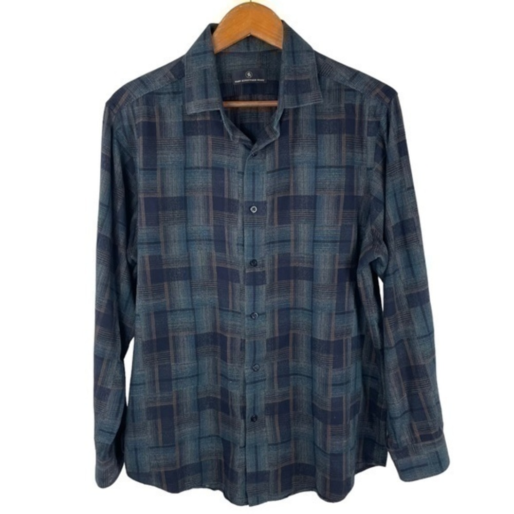 Hart Schaffner Marx Shirt | Men | Blue Plaid Casual Button Down